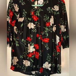 Black Blouse with Roses